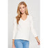 RUCHED SLEEVE V-NECK TOP